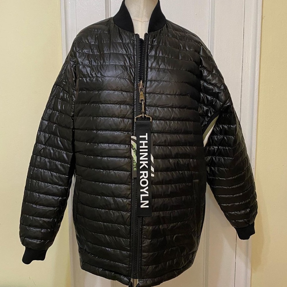 THINK ROYLN Brooklyn Reversible Gold Camo Bomber Jacket